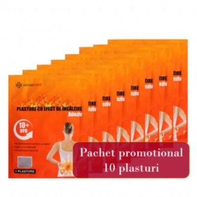 Pachet plasture cu efect de incalzire cu carbune activ 10 buc