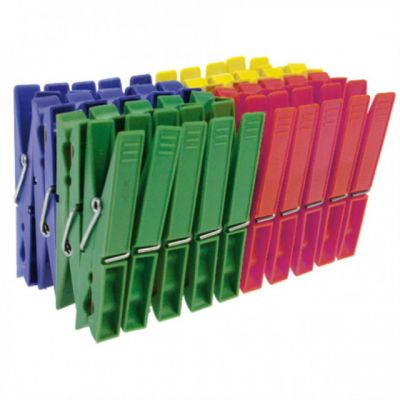 Set 40 carlige de rufe din plastic multicolore