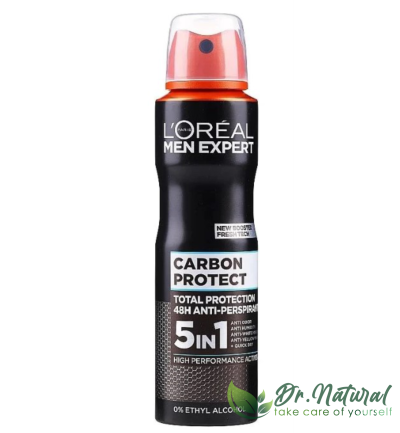 Antiperspirant 48h L'Oreal Men Expert Carbon Protect 5 in 1, 150 ml