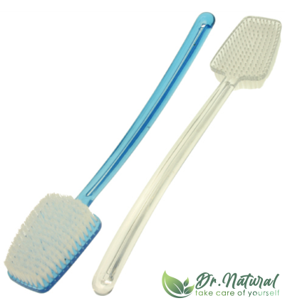 Perie de baie cu maner de plastic 42cm